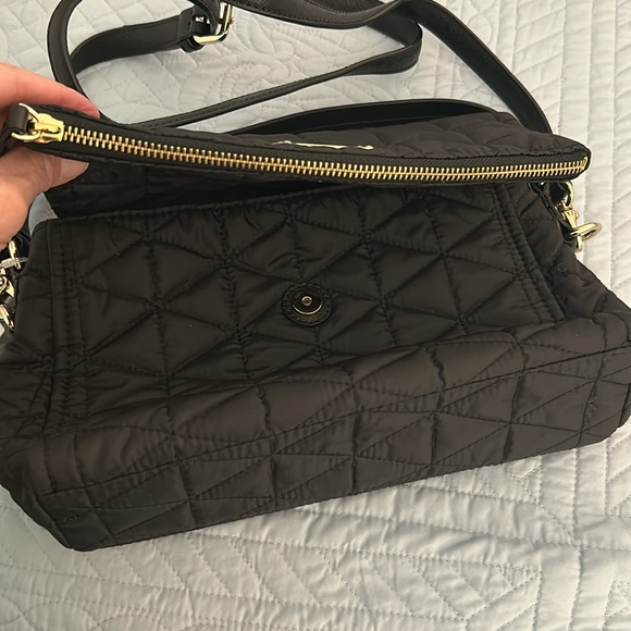 NWT Kate Spade purse. Black quilted with two compartments. - Picture 4 of 12